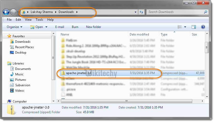 default folder jmeter in download